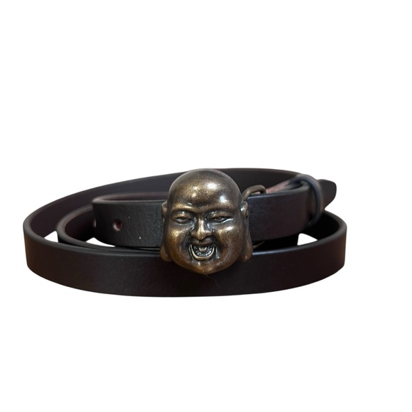 Quelli della Pelle Bellagio Other - Quelli Della Pelle Handmade Brown Leather Belt Laughing Buddha Bellagio Italy XL